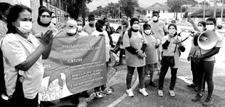 Malaysia: Reinigungsarbeiterinnen im Gesundheitswesen kämpfen gegen Ausbeutung und Repression (Foto: Solifonds) 