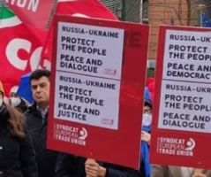 ETUC-Protest gegen den Ukraine-Krieg