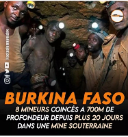 Acht Bergleute sind in Burkina Faso in einer Mine gefangen