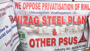 Kampf gegen die Privatisierung der Stahlindustrie in Indien (IndustriALL)