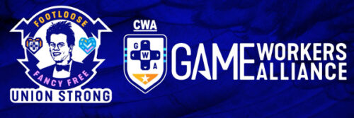 Banner der Game Workers Alliance Gewerkschaft aus den USA