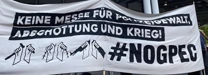 NoGPEC: Protest gegen die Polizeimesse GPEC 2022 in Frankfurt
