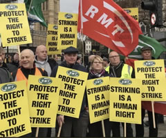 RMT in Großbritannien: Protect the right to strike, it is a human right