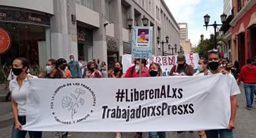 Demonstration für die Befreiung inhaftierter Arbeiter:innen in Venezuela