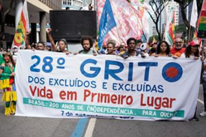 Brasilien: Schrei der Ausgeschlossenen demonstriert am 7.9.22 in Rio de Janeiro (MST)