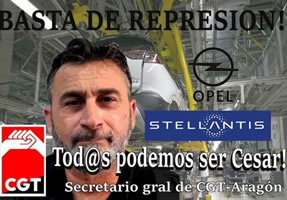 Opel Zaragoza (Stellantis) entlässt CGT-Betriebsrat César Yagües krankheitsbedingt während er auf eine Tumoroperation wartet
