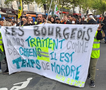 Foto von Bernard Schmid: Demo am 16. Oktober 2022 in Paris gegen das teure Leben und das Nichtstun in der Klimakrise