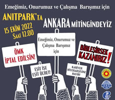 Mit einer Massenkundgebung am 15.10.22 in Ankara startet die Kampagne der LehrerInnen gegen Niedriglöhne und Verschlechterungen im türkischen Lehrergesetz