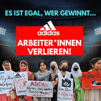 Kampagne für Saubere Kleidung: adidas, #PayYourWorkers! Wer auch immer die WM gewinnt, adidas’ Arbeiter*innen verlieren