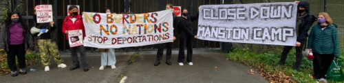 Großbritannien - Protest gegen unmenschliches Flüchtlingscamp Manston in Kent