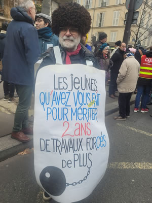 Demo in Paris am 19.1.2023 gegen die Rentenreform - Foto von Bernard Schmid