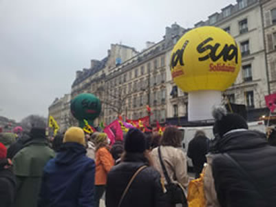 Demo in Paris am 19.1.2023 gegen die Rentenreform - Foto von Bernard Schmid
