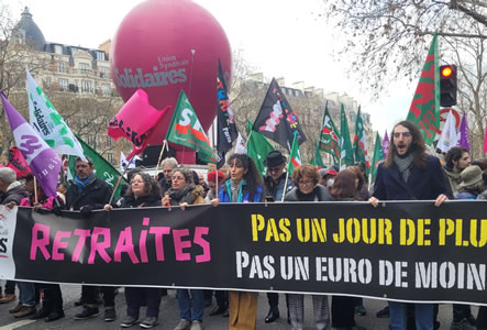 Frankreich: Demo gegen Rentenreform in Paris am 11.2.2023 - Foto von Bernard Schmid