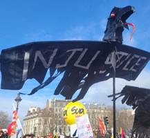 Frankreich: Demo gegen Rentenreform in Paris am 16.2.2023 - Foto von Bernard Schmid