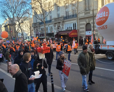 Paris am 07. Februar 2023 gegen die »Rentenreform«. Foto von Bernard Schmid