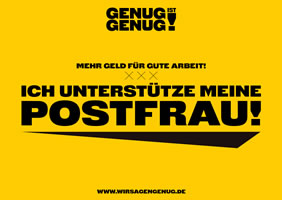 Solidarität mit der Postfrau am Briefkasten ("Genug ist Genug")