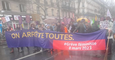 Frauentagsdemo in Paris am 8. März 2023: feministischer Streik (Foto Bernard Schmid)