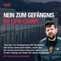 Nein zum Gefängnis im Lipa-Camp (SOS Balkanroute)