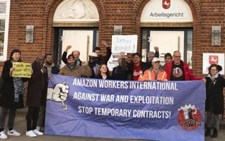 Soli für Detlev Boers, BR-Vorsitzender bei Amazon Winsen, vor dem Arbeitsgericht Lüneburg am 5.4.2023 (Foto: ver.di Amazon Niedersachsen-Bremen)