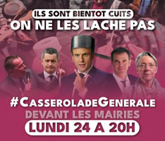 Frankreich: #CasseroladeGenerale: Erneute Versammlungen vor den Rathäusern am 24. April