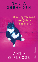 Cover des Buchs Antigirlboss: Eine schwarzweiße Katze lümmelt sich auf einem pinken Sofa