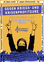 Hauptversammlung 2023 Rheinmetall AG und Demos in Berlin/Düsseldorf am 9.5.2023: "Rheinmetall entrüsten! Stoppt das Geschäft mit dem Krieg! Rüstungsexporte stoppen!