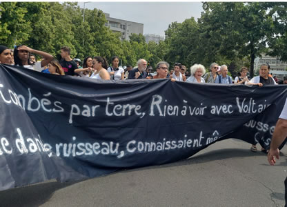 Trauerfeier und Kundgebung nach dem polizeilichen Todesschuss auf den 17-jährigen Nahel in Nanterre am 29.6.2023 - Foto von Bernard Schmid