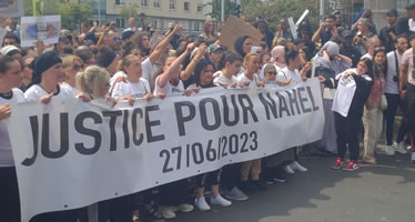 Trauerfeier und Kundgebung nach dem polizeilichen Todesschuss auf den 17-jährigen Nahel in Nanterre am 29.6.2023 - Foto von Bernard Schmid