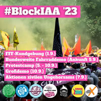 #BlockIAA 2023 am 5.-10. September in München: Autokonzerne entmachten, Klima schützen!