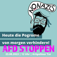 Rostock Nazifrei: Kundgebung "Heute die Pogrome von morgen verhindern" am 23.08.2023 in Rostock