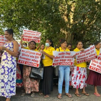 Sri Lanka: Arbeiter*innen der Lanka Leather Fashion (in deutschem Besitz) kämpfen für ihr Recht auf gewerkschaftliche Organisierung (Foto: Kampagne für Saubere Kleidung Deutschland e. V.)