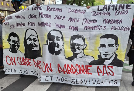 Paris am 23.09.2023: Eine Auswahl von Polizeiopfern der letzten Jahre (Foto: Bernard Schmid)