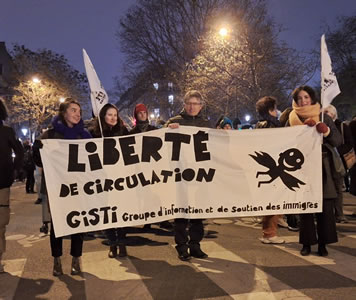 Demo in Paris im Dezember 2023 gegen das neue Ausländergesetz in Frankreich (Foto: Bernard Schmid)