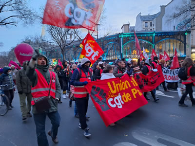 Demo in Paris am Sonntag, den 14. Januar 2024 gegen das neue Ausländergesetz in Frankreich (Foto: Bernard Schmid)