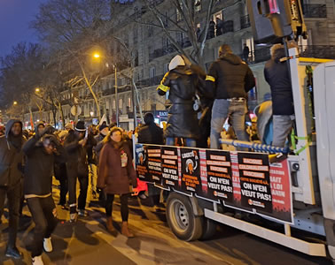 Demo in Paris am Sonntag, den 14. Januar 2024 gegen das neue Ausländergesetz in Frankreich (Foto: Bernard Schmid)