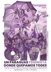 Spanien: Plakat von Movimiento Feminista de Zaragoza zum 8. März 2024