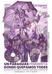 Spanien: Plakat von Movimiento Feminista de Zaragoza zum 8. März 2024