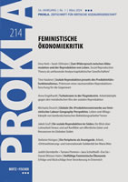 PROKLA. Zeitschrift für kritische Sozialwissenschaft 214 vom März 2024 mit dem Schwerpunkt "Feministische Ökonomiekritik"