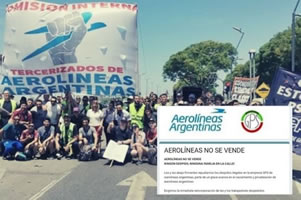 Aerolíneas Argentinas: Ausgelagerte Arbeitnehmer prangern Entlassungen an und die Regierung treibt den Privatisierungsplan voran - Aerolíneas no se vende