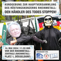 Rheinmetall-HV-Aktion-2024: Die Händler des Todes stoppen!