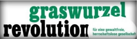 Logo: graswurzel revolution - zeitschrift für eine gewaltfreie, herrschaftslose gesellschaft