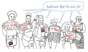 "Die Olympiade des Kampfes hat begonnen!": Seit dem 24.5.24 streiken die ausgelagerten Reinigungsfrauen des Hotels Radisson Blu Vieux-port in Marseille (CNT-SO_13)