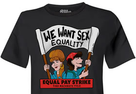 [Mit dem LabourNet-Discount-Code] Das Juni-2024-Shirt von Working Class History/dna: Ford Dagenham Frauenstreik