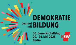 30. ordentlicher Gewerkschaftstag der GEW im Mai 2025: „Demokratie beginnt mit Bildung“