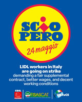 UNI Global Union solidarisch mit dem Streik bei Lidl am 24. Mai 2025 in Italien
