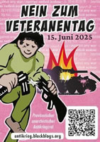 Proteste gegen Veteranentag am 15. Juni 2025:Gegen jeden Krieg – Gegen jedes Militär! Disarm Patriarchy
