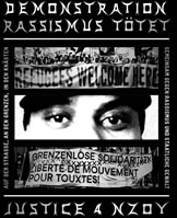 Schweiz: Plakat zur Justice4Nzoy Demo am 30.8.25 in Zürich