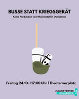 Kundgebung am 24.10.2025 in Osnabrück: Busse statt Kriegsgerät: Keine Produktion von Rheinmetall in Osnabrück