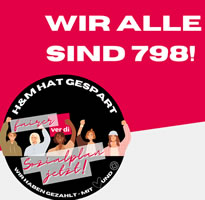 Wir alle sind 798! Für die Zukunft der Beschäftigten des H&M in der Karolinenstraße in Nürnberg