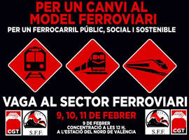 CGT: VAGA FERROVIÀRIA per un canvi al model ferroviari. Per un ferrocarril públic, social i sostenible.
